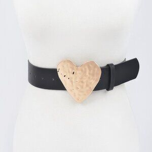 Hammered Heart Shape Buckle Plus Size Belt
